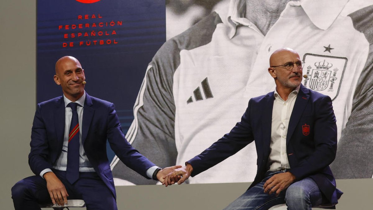 Luis Rubiales y Luis de la Fuente, en la presentación del segundo como nuevo seleccionador.