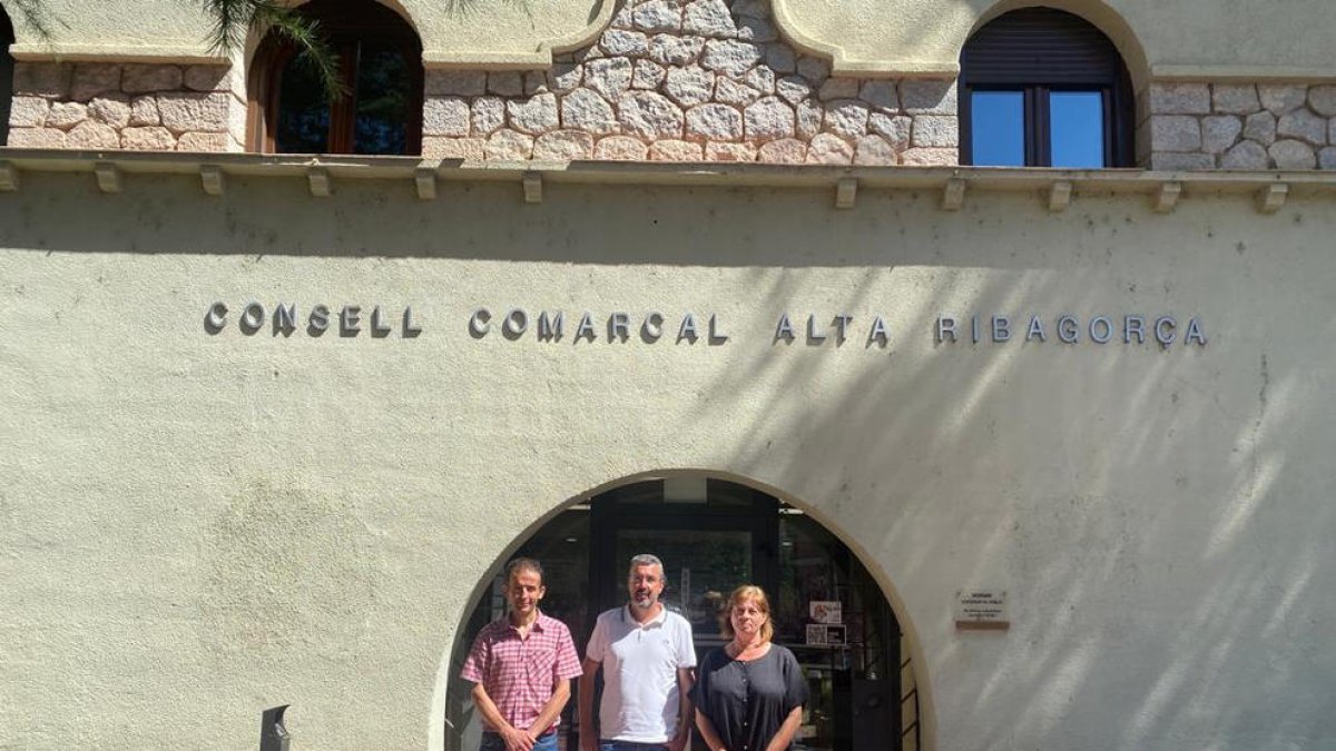Un moment de la visita ahir al consell comarcal.