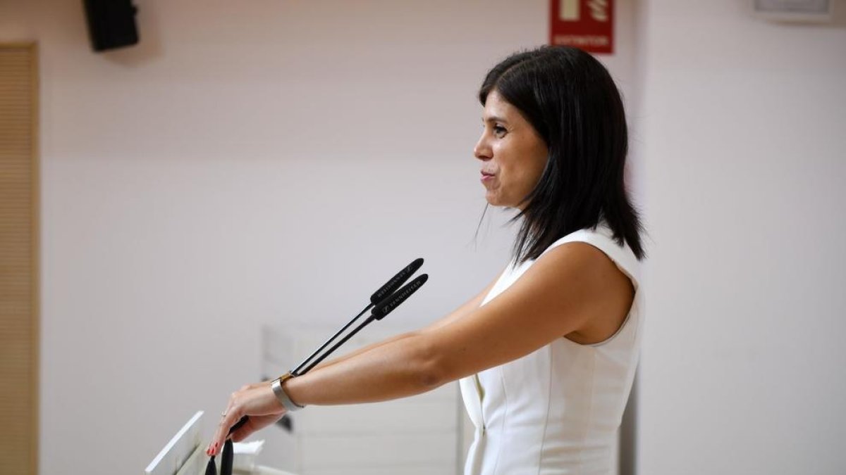 Marta Vilalta durante una rueda de prensa.