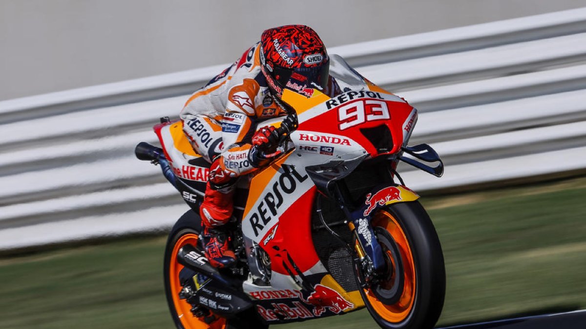 Marc Màrquez, durant els tests a Misano.