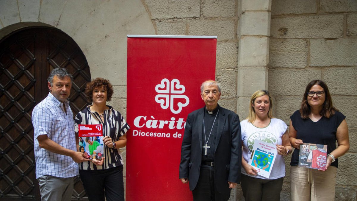 Moment de la presentació amb Càritas Lleida, Solsona i Urgell.