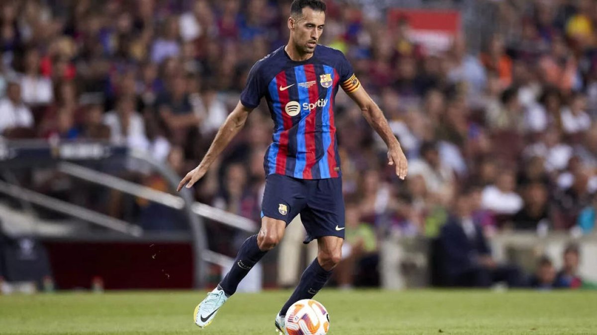 Busquets, durant el Trofeu Joan Gamper d’aquesta temporada.