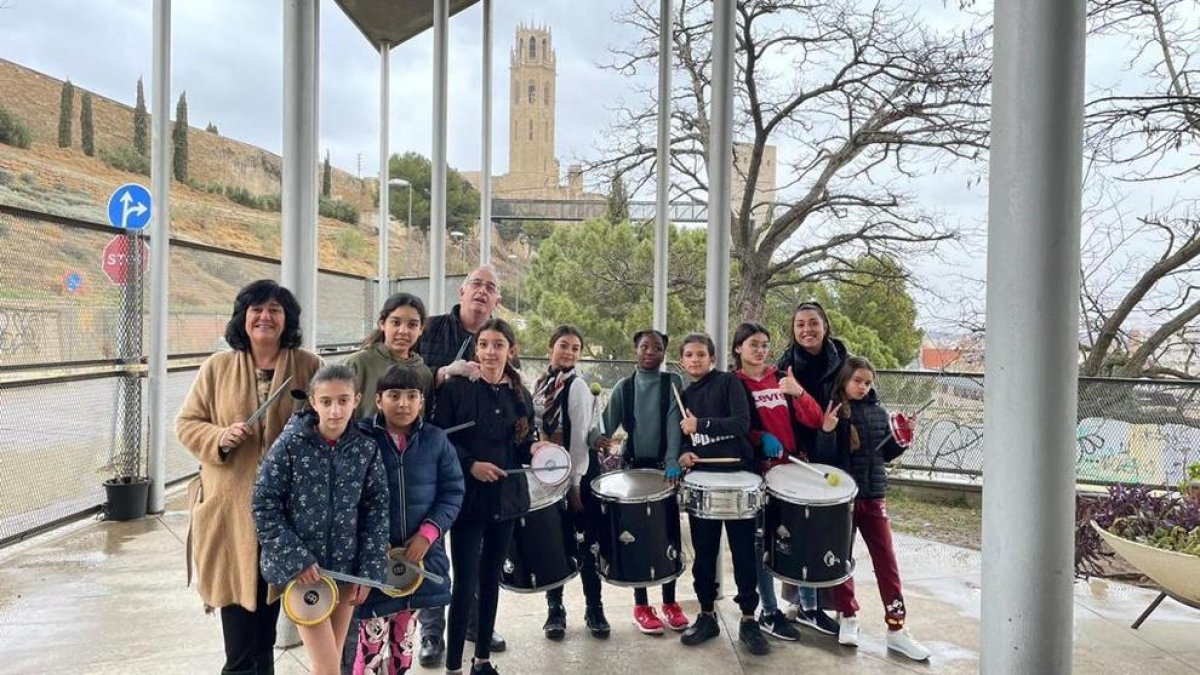 El grup de batucada de l’Escola la Seu Vella de Lleida.