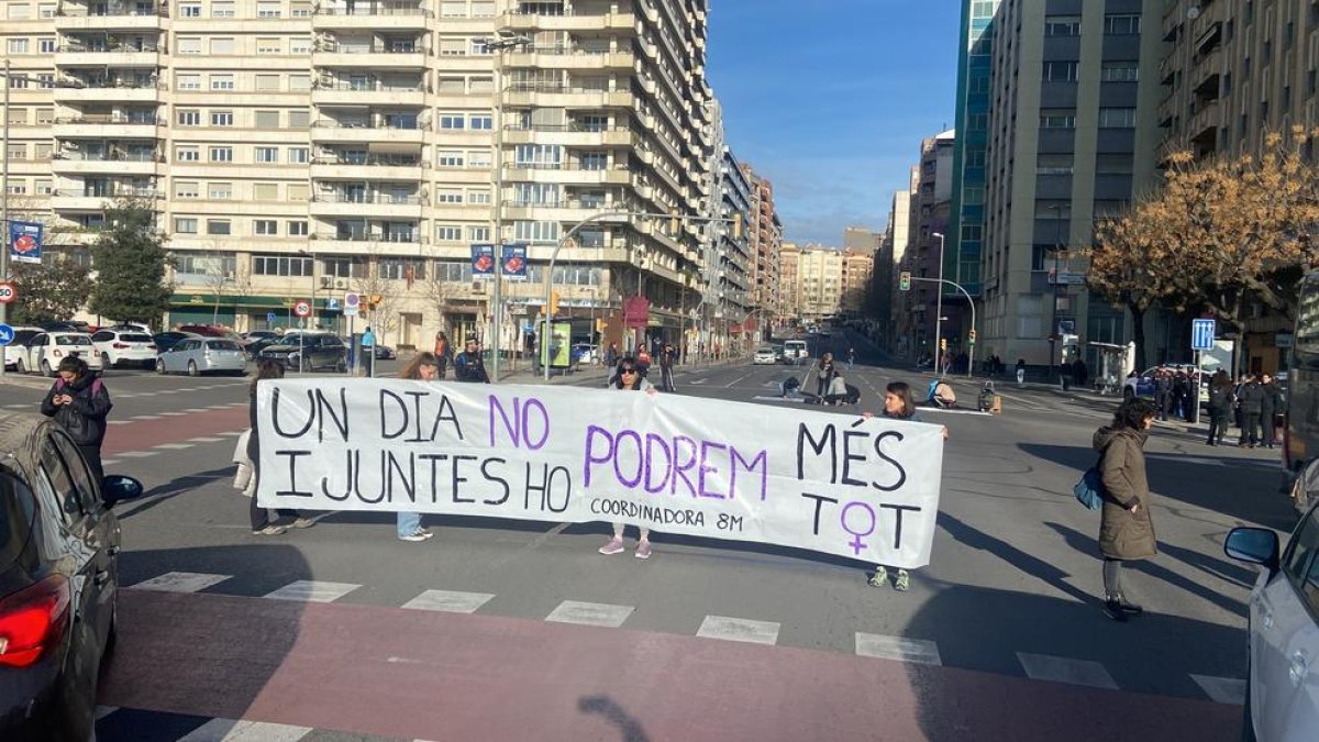 Un moment de la protesta de la Coordinadora 8M