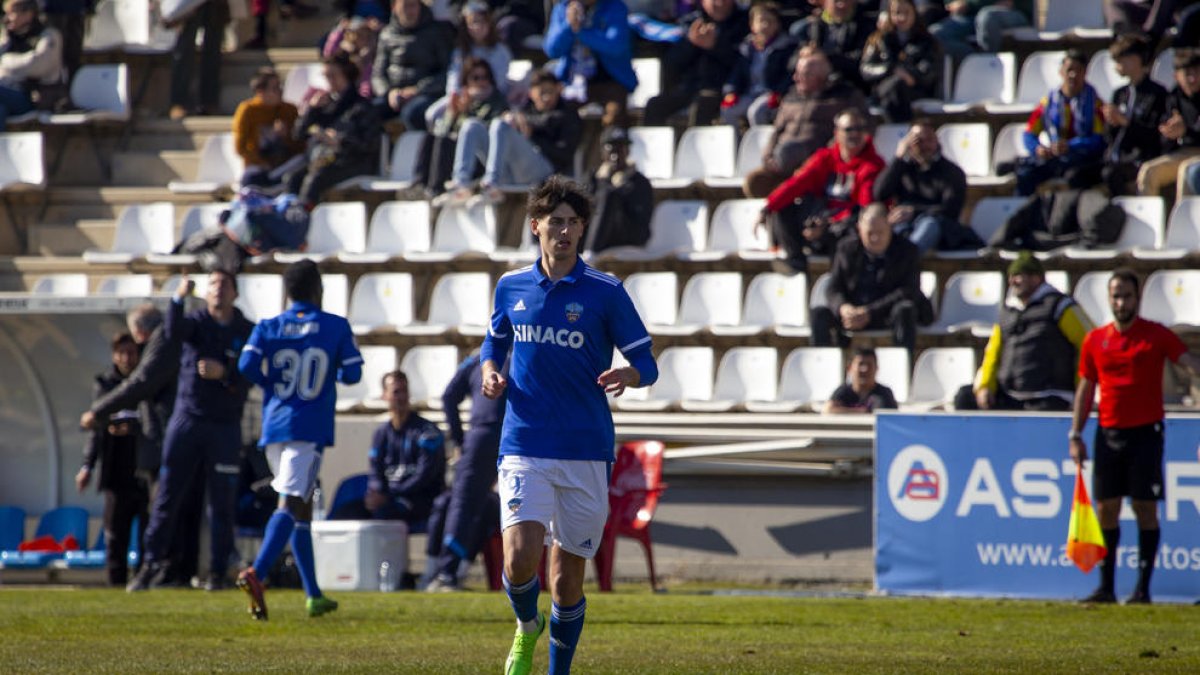 Mario Rivas, en su partido de debut en el Camp d’Esports.