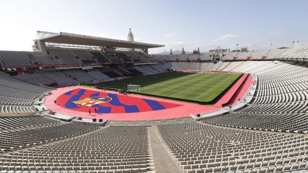Aspecto del Estadi Olímpic Lluís Companys, la casa del Barça mientras haya obras en el Camp Nou.