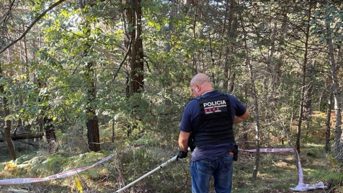Es va inspeccionar la zona amb un detector de metalls.