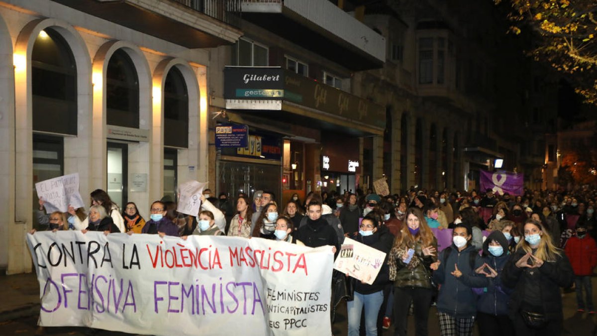 Mobilització contra la violència masclista a Lleida.