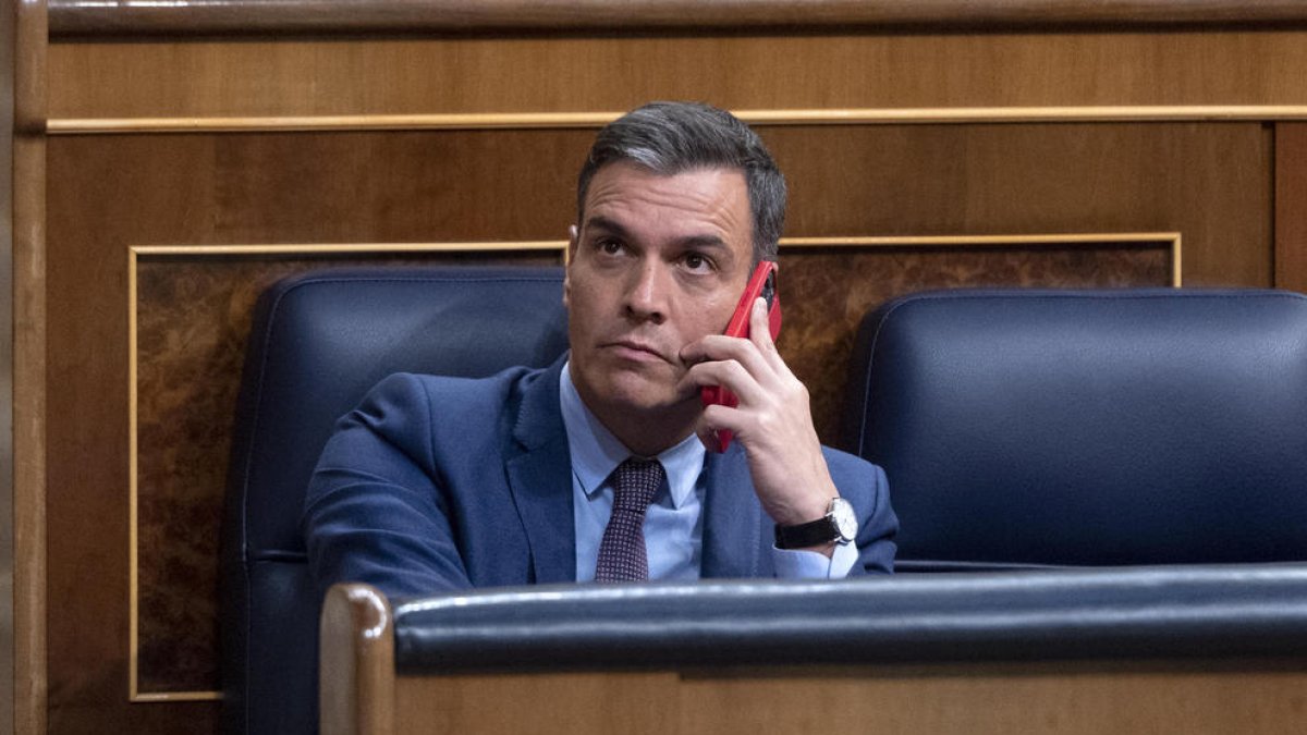 El president del Govern, Pedro Sánchez, en una sessió del Congrés.