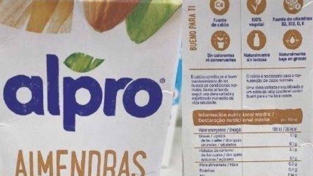 La Agencia de Seguridad Alimentaria alerta de la presencia de trazas de leche de vaca en una bebida de almendras