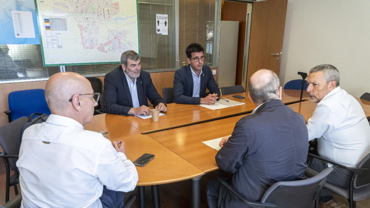 Toni Postius i David Melé ahir a la seu de Plusfresc-Supsa.