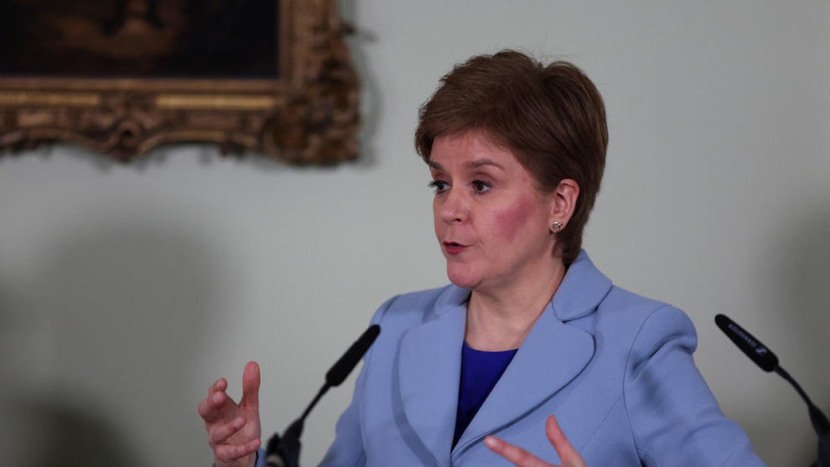 Sturgeon durante una comparecencia ayer en Edimburgo.