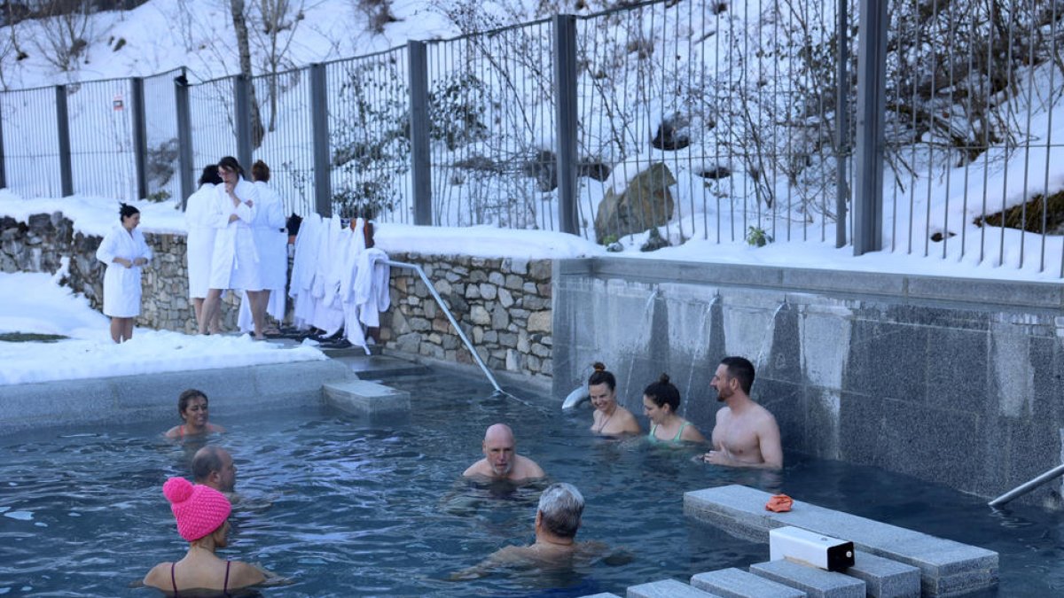 Imagen de los baños de Arties, en Naut Aran.