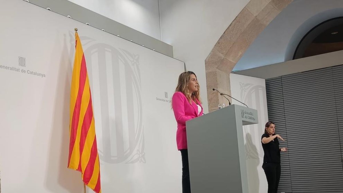 La portaveu del Govern, Patrícia Plaja, en roda de premsa posterior al Consell Executiu.