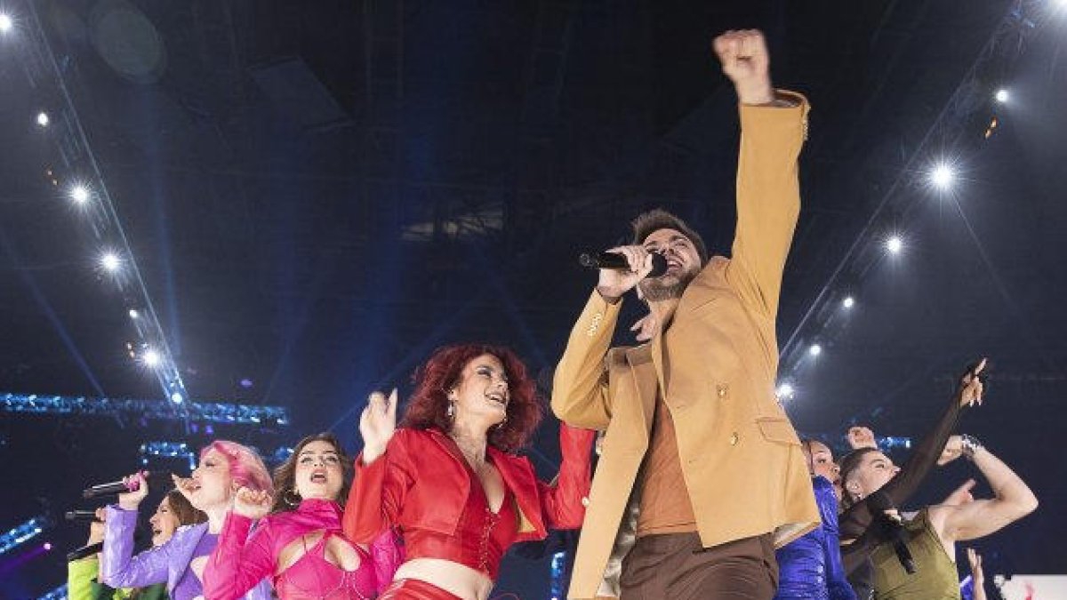 Los concursantes de ‘Eufòria’ en el concierto del Palau Sant Jordi.