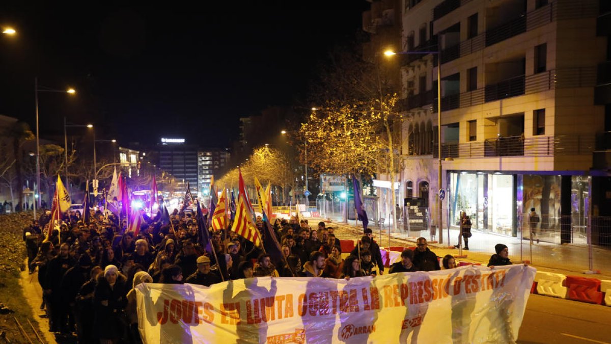 La protesta va passar per diferents carrers de la ciutat.