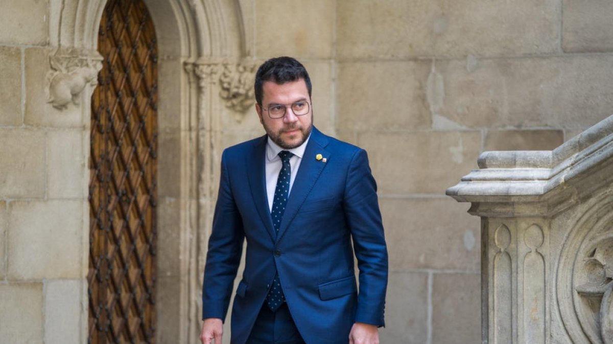 Pere Aragonès, moments abans de fer pública la remodelació.