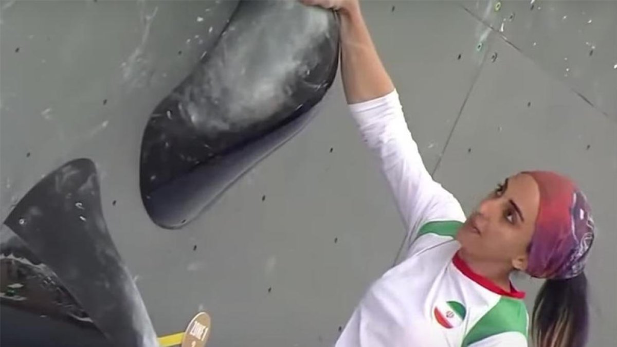 Elnaz Rekabi, durant la competició en la qual no va utilitzar el hijab.