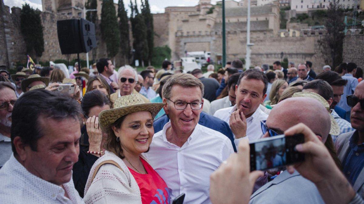 Feijóo, ahir durant un acte de campanya a Toledo.