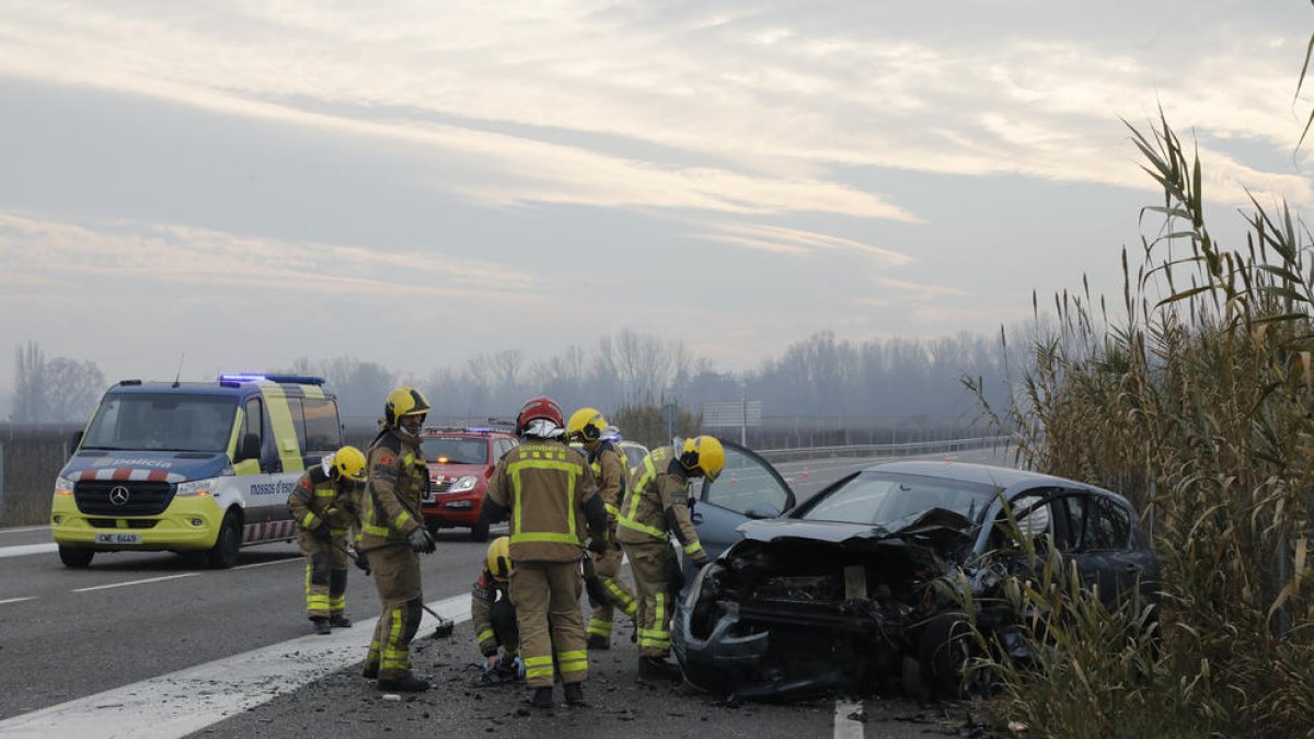 Estat en el qual va quedar el vehicle en què dos persones van resultar ferides.