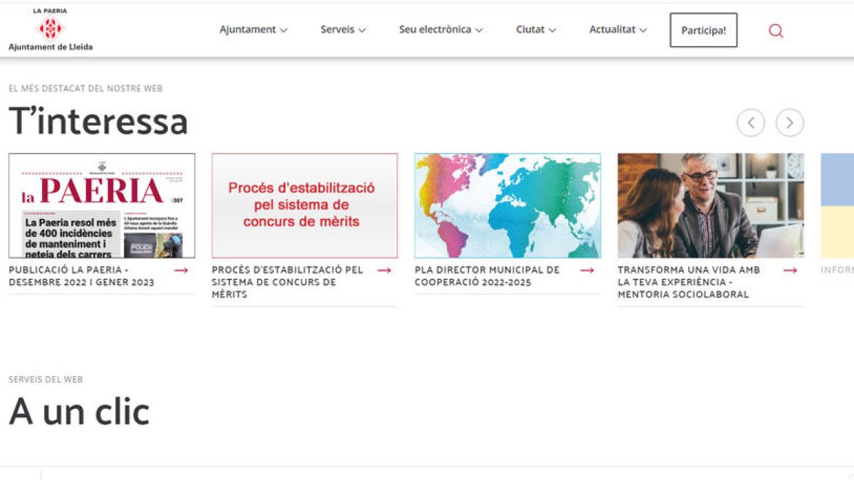 El nou web de la Paeria, porta d’entrada a la Lleida digital