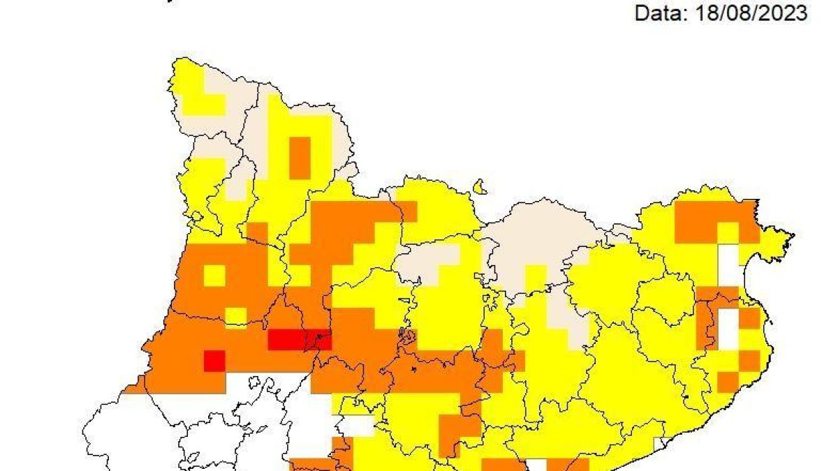 Mapa del peligro de incendio para este viernes 18 de agosto.