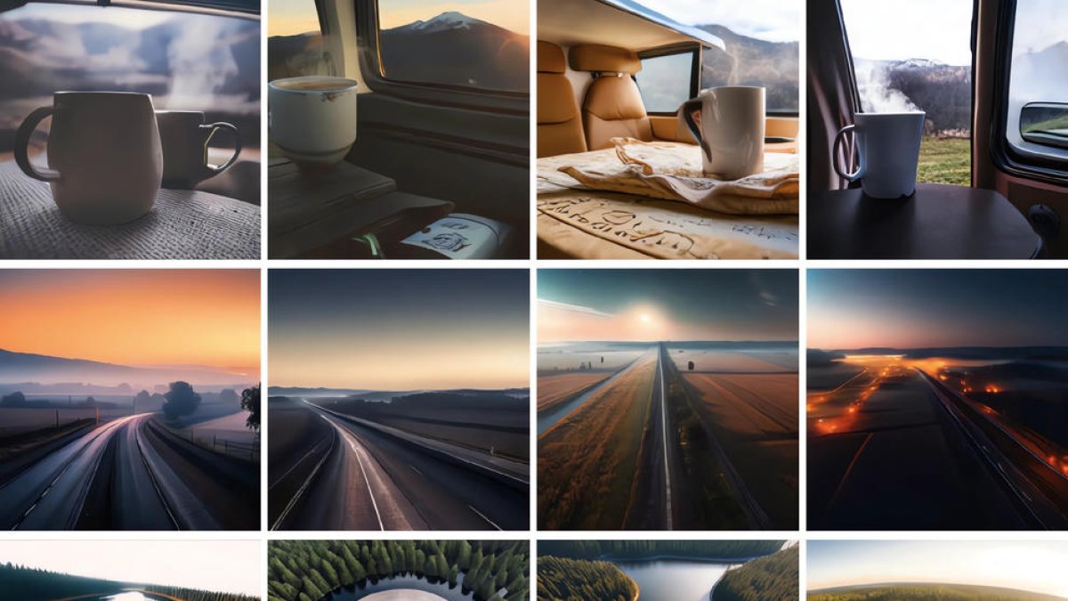 Set de imágenes generadas a partir de un texto a través de la nueva herramienta de IA ‘CM3leon’.