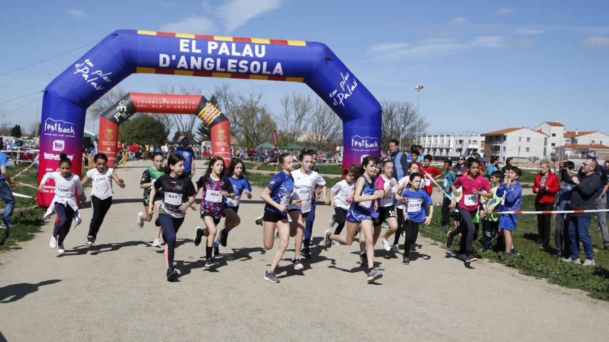 Prop de mig miler d'atletes en el cros del Palau d'Anglesola