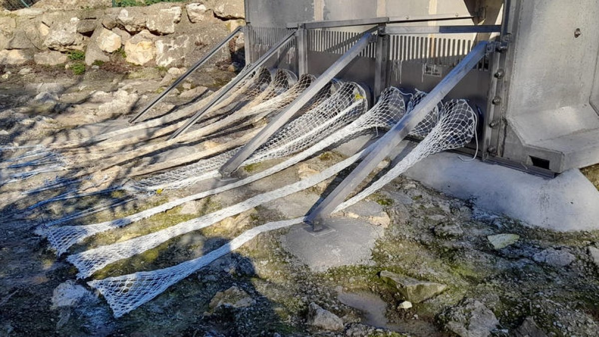 Imatge de les malles que ara hi ha a la depuradora.