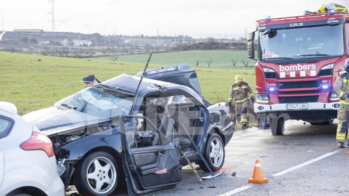 Fotografia de l'accident a la L-311 a Cervera