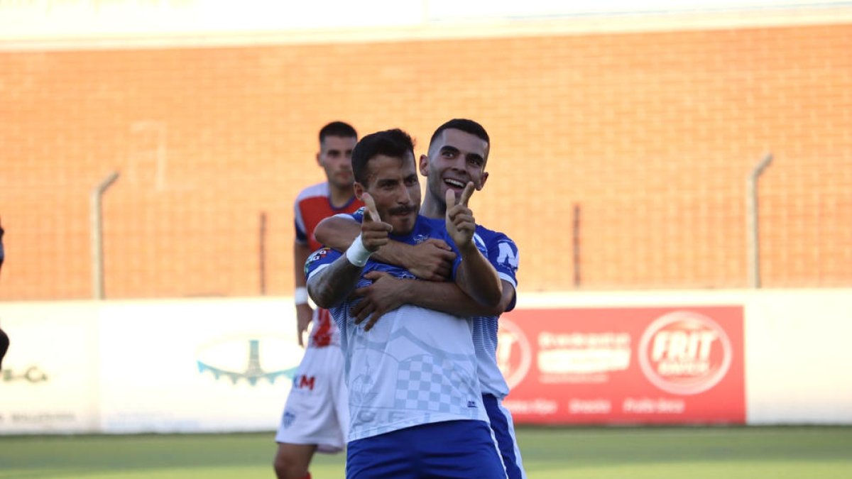 Genís Soldevila celebra l’únic gol del partit.