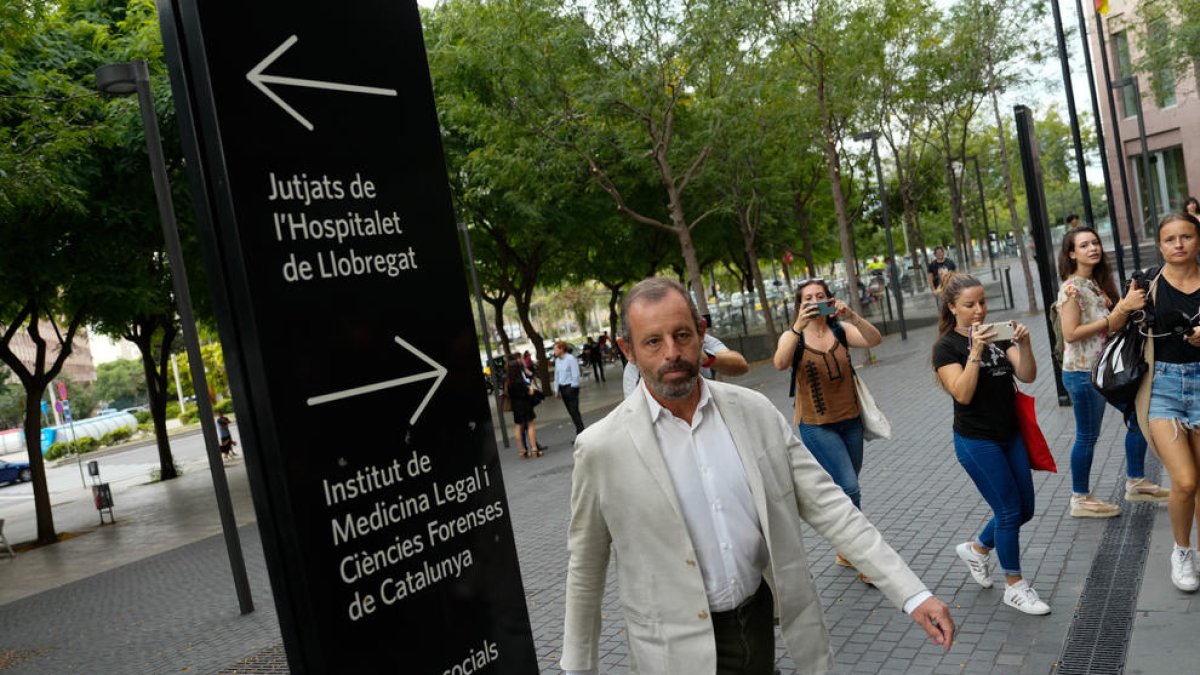 Sandro Rosell, en una foto d’arxiu de l’arribada a la Ciutat de la Justícia el 2012.