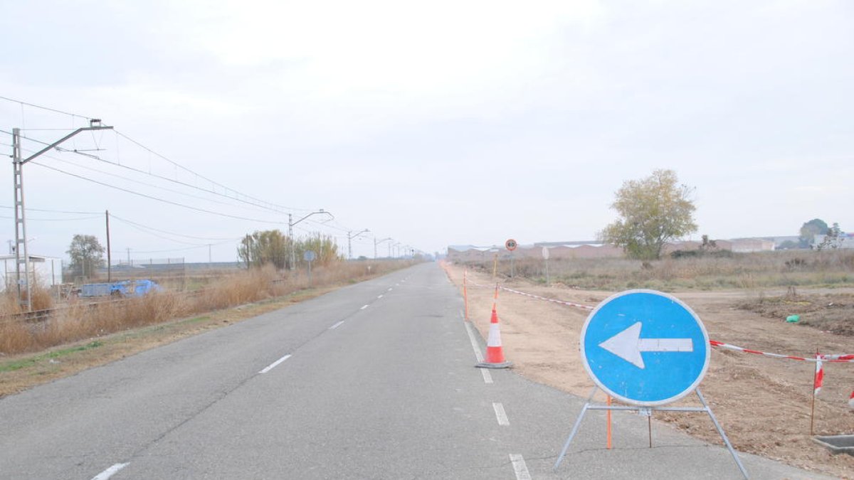 La construcció del carril bici.