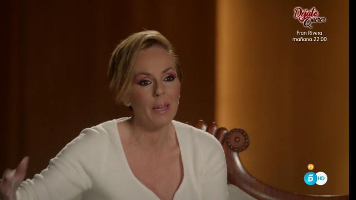 Rocío Carrasco al plató de Telecinco.