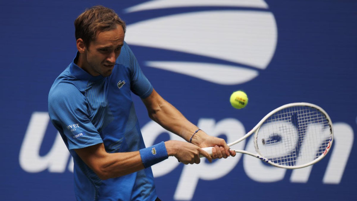 Medvedev, ayer durante su duelo ante Kozlov.
