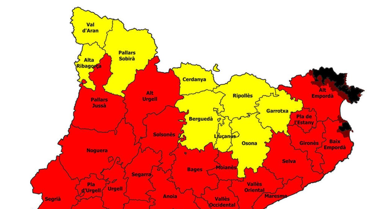 El Govern alerta del elevado peligro de incendio forestal desde hoy y hasta el miércoles