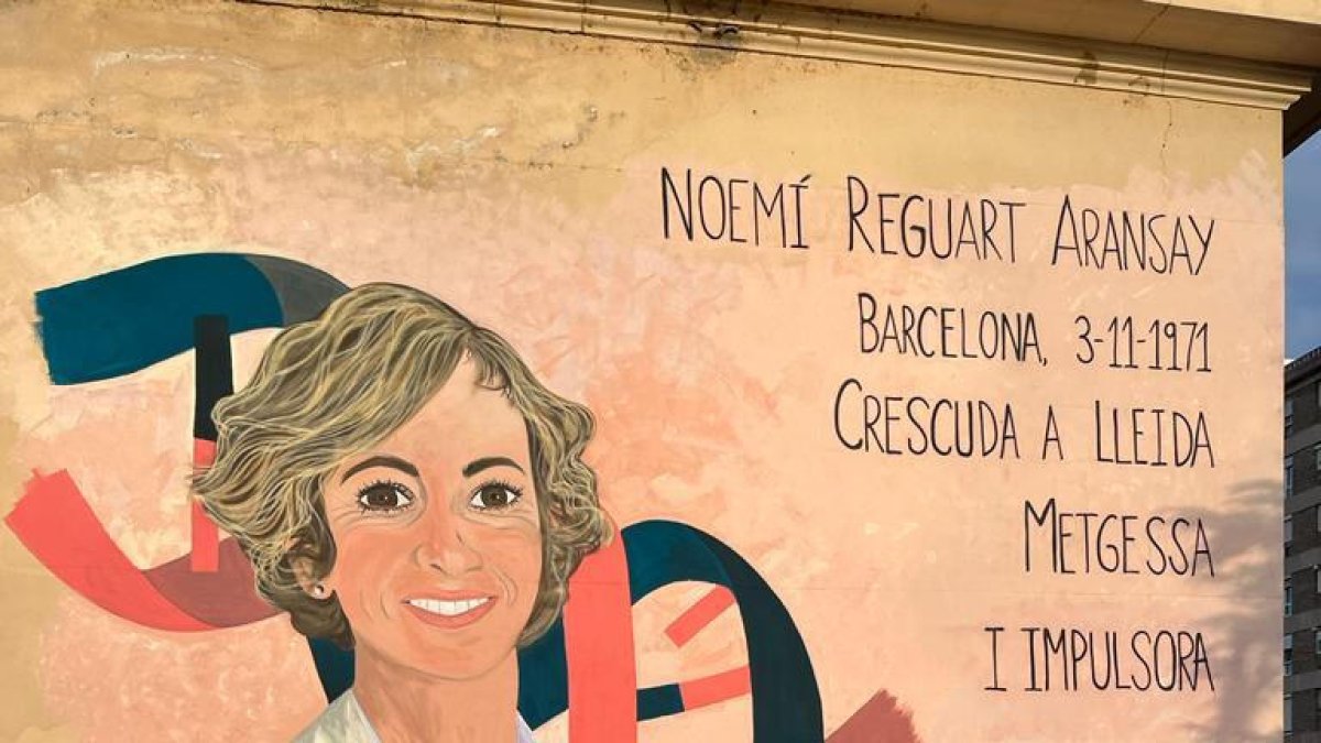 Mural sobre Noemí Reguart a l’Institut Màrius Torres de Lleida.