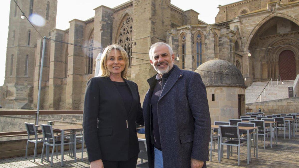 Carlos Carrizosa y María Burrel, ayer por la tarde en la Seu Vella.