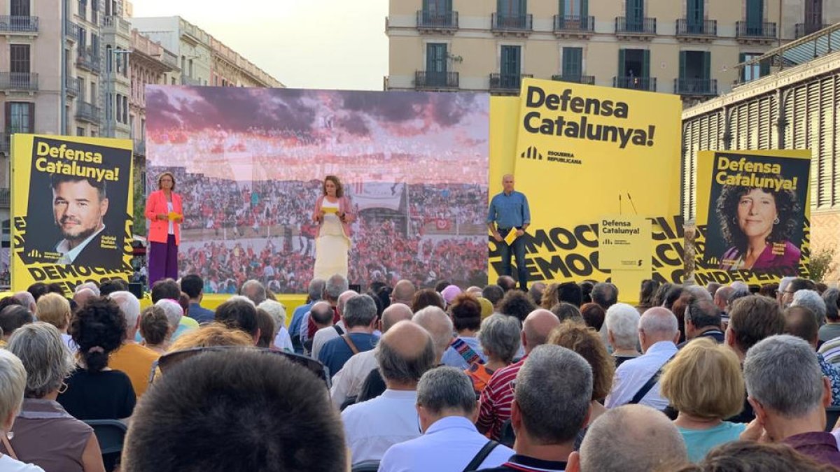 Granollers intervino en el acto central de ERC en Barcelona.