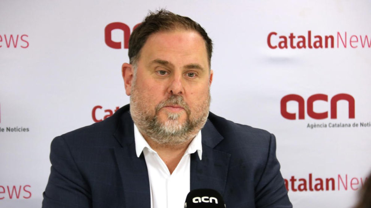 El presidente de ERC, Oriol Junqueras, ayer durante una entrevista.
