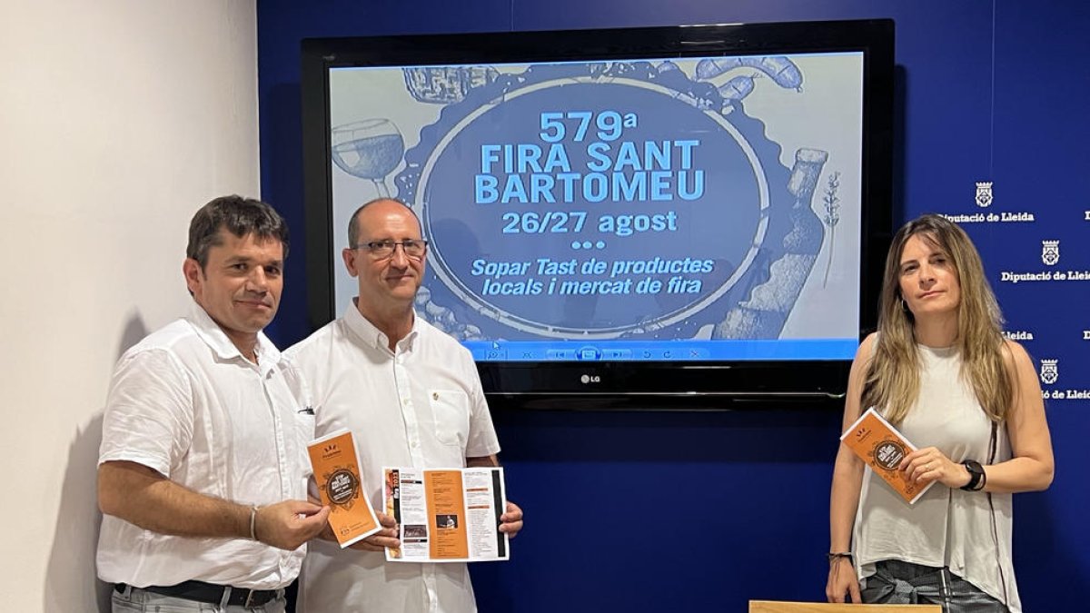 Puigpinós, Massot i López ahir durant la presentació de la fira.