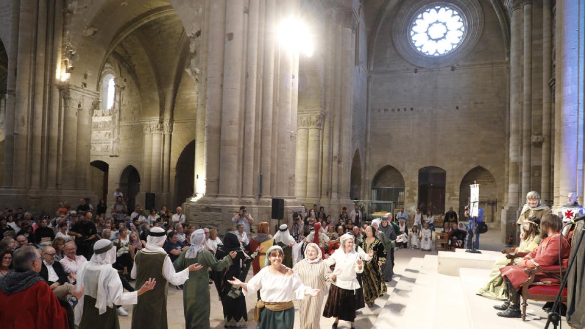 En la representación, que tuvo lugar ayer por la tarde en la Seu Vella, participaron medio centenar de actores.