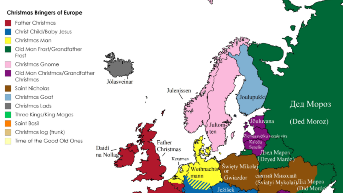 MAPA: Qui porta els regals per Nadal a Europa?