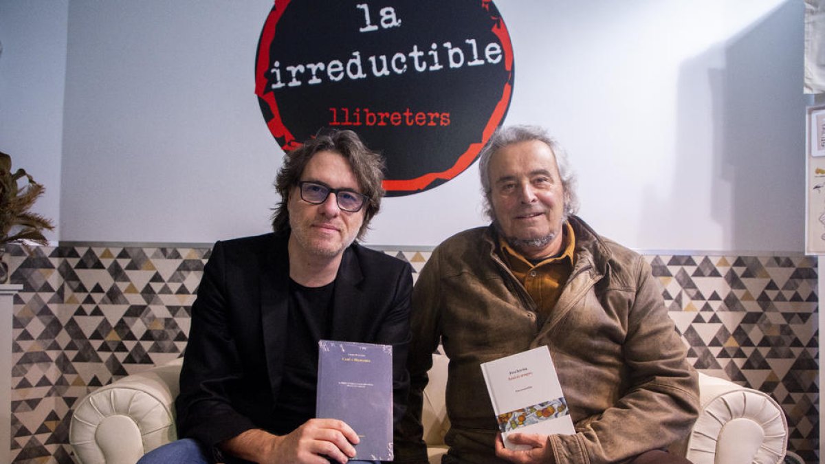 Txema Martínez, autor de ‘Camí a Milmanda’, y Pere Rovira, de ‘Avui és sempre’, ayer en la irreductible.