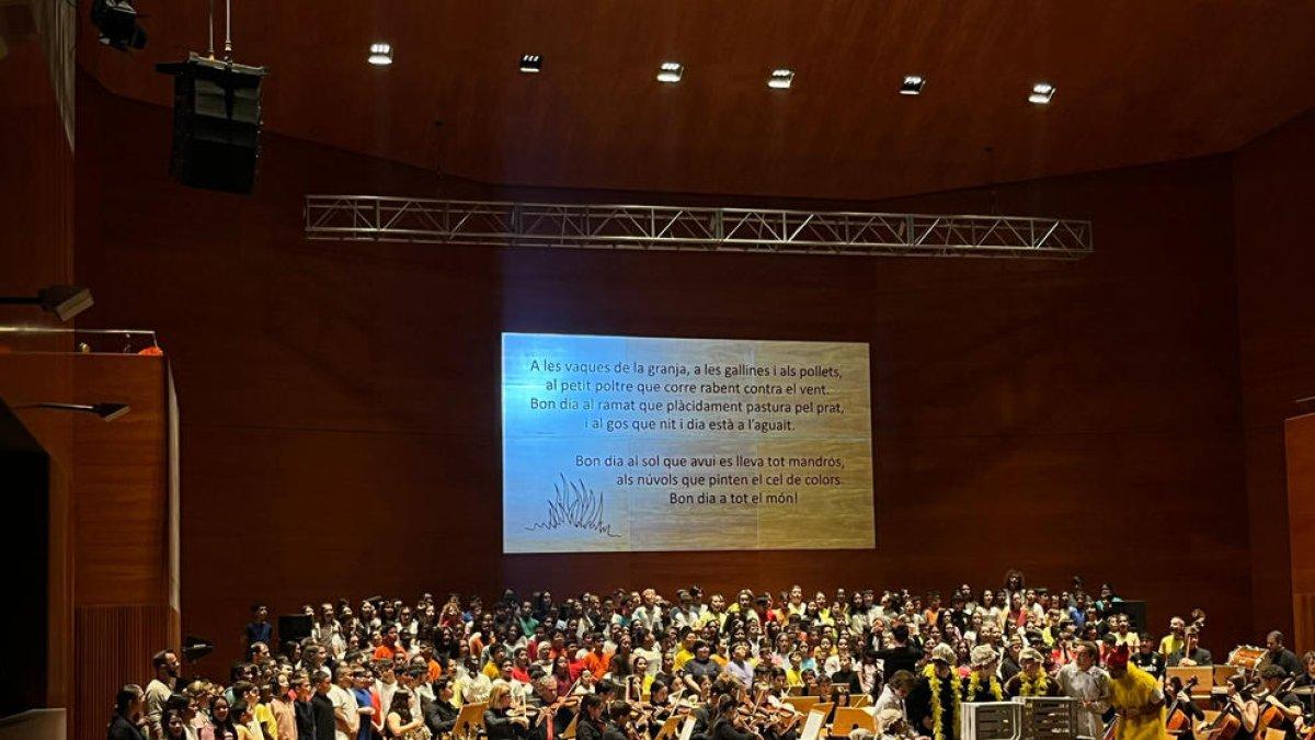 Cantata a l'Auditori amb gairebé 300 alumnes d'escoles de Lleida