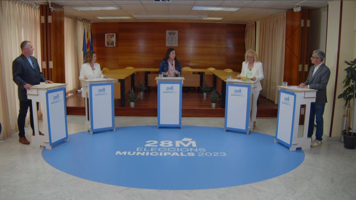 Els candidats de Tremp al debat de Lleida TV emès ahir.