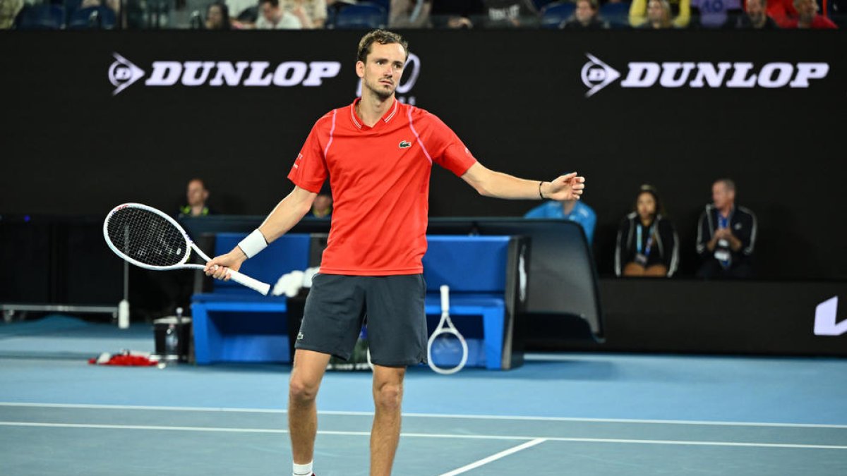 Daniil Medvedev se lamenta durante un partido