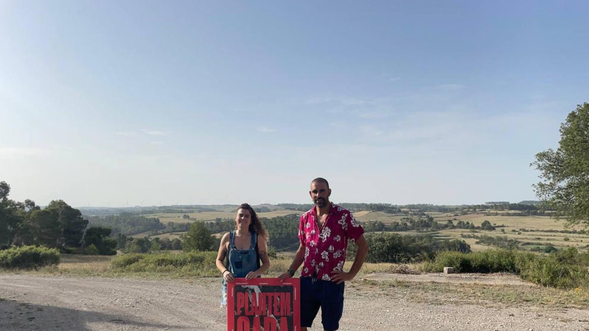 El acto de ayer de la CUP contra los grandes proyectos de renovables.