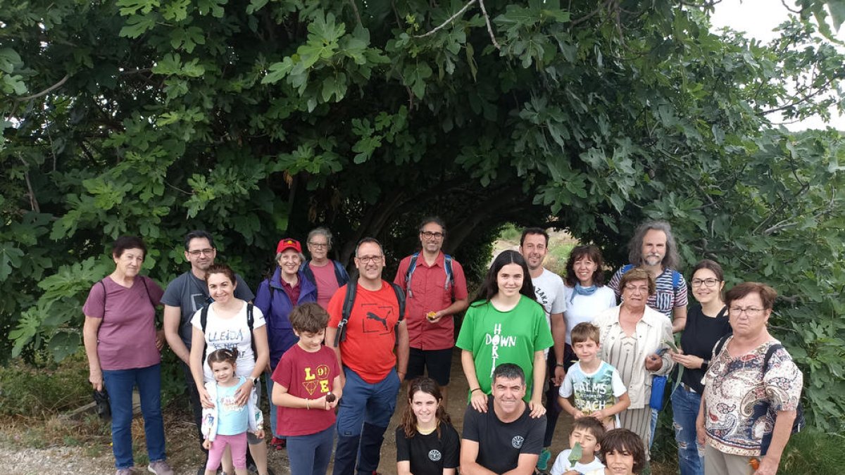 La vintena de participants, ahir en aquesta activitat agrocultural.