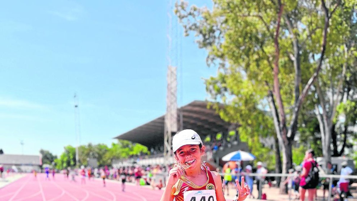 Alba Capell Quirós, amb la medalla d’or dissabte passat.